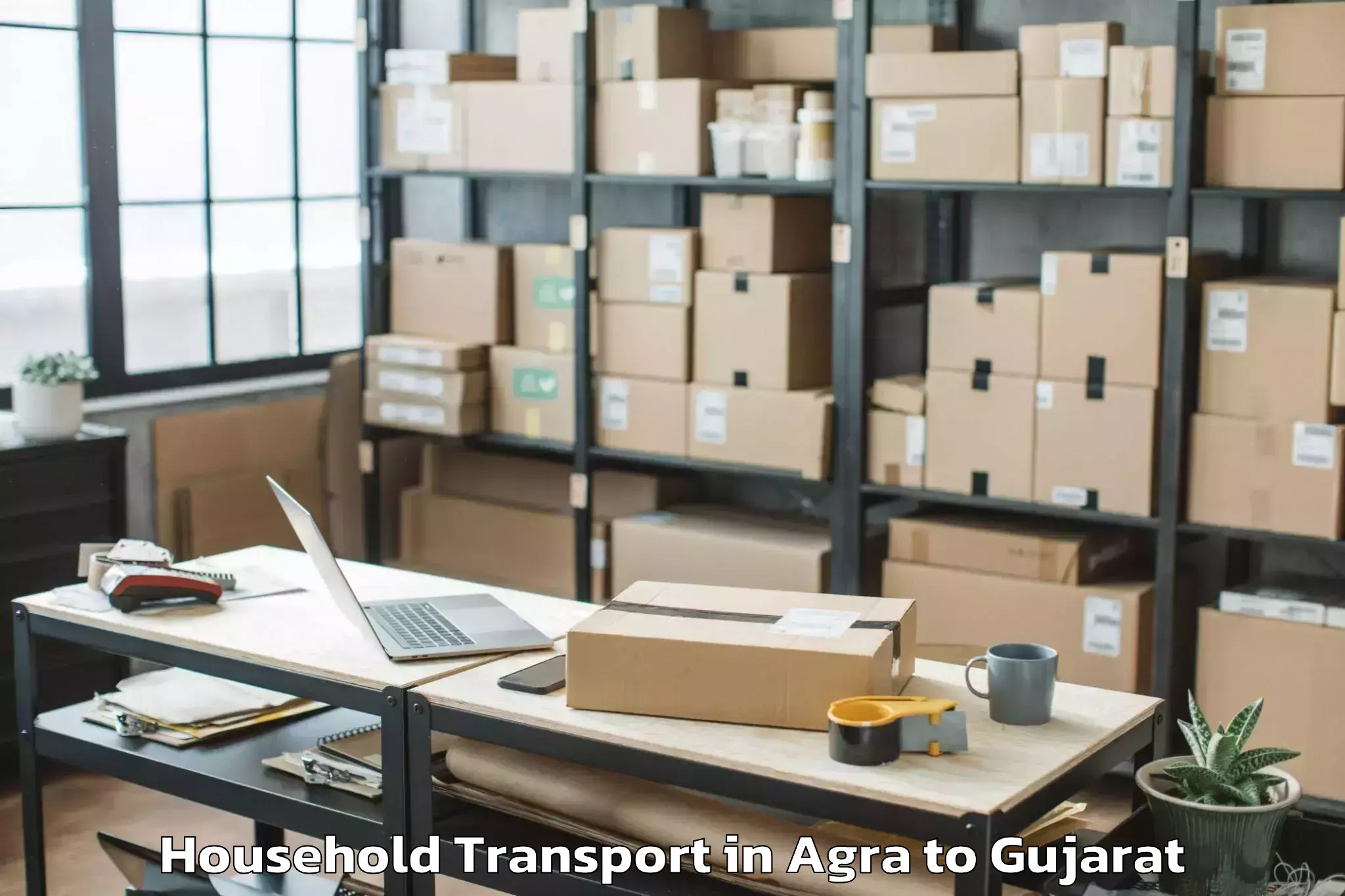 Book Agra to Kundla Household Transport Online